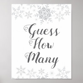 WintersneeuwBaby shower raad je hoeveel spelbreker Poster