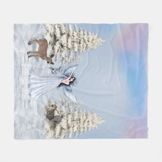 Wintersneeuwbaldebakens voor de scène fleece deken (Voorkant (Horizontaal))