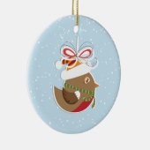 Wintersneeuwbladerkerstbomen Keramisch Ornament (Rechts)