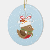 Wintersneeuwbladerkerstbomen Keramisch Ornament (Links)