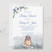 Wintersneeuwblauw Baby shower gastest Kaart (Voorkant)
