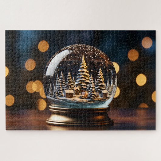 Wintersneeuwbol Legpuzzel (Horizontaal)