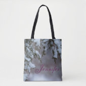 Wintersneeuwbolletje bevroren tote bag (Voorkant)