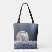 Wintersneeuwbolletje bevroren tote bag (Achterkant)