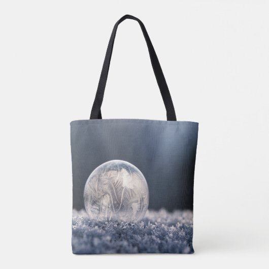 Wintersneeuwbolletje bevroren tote bag (Achterkant)