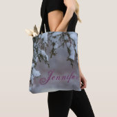 Wintersneeuwbolletje bevroren tote bag (Dichtbij)