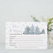 Wintersneeuwbomen baby shower advies wenskaart briefpapier (Staand voorkant)