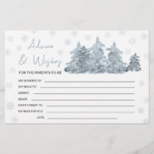 Wintersneeuwbomen baby shower advies wenskaart briefpapier (Voorkant)
