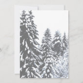 Wintersneeuwbomen bosfoto-chic bruiloft kaart (Achterkant)