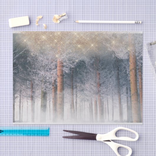 Wintersneeuwbomen bossen tissuepapier (Craft)