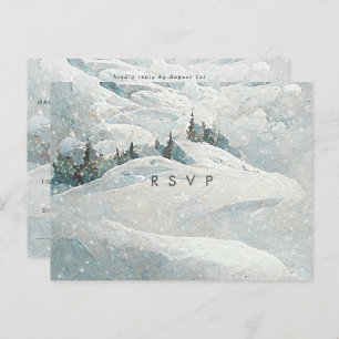 wintersneeuwbomen bruiloft rsvp briefkaart