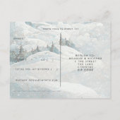 wintersneeuwbomen bruiloft rsvp briefkaart (Achterkant)