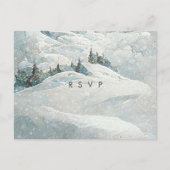 wintersneeuwbomen bruiloft rsvp briefkaart (Voorkant)