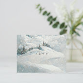 wintersneeuwbomen bruiloft rsvp briefkaart (Staand voorkant)