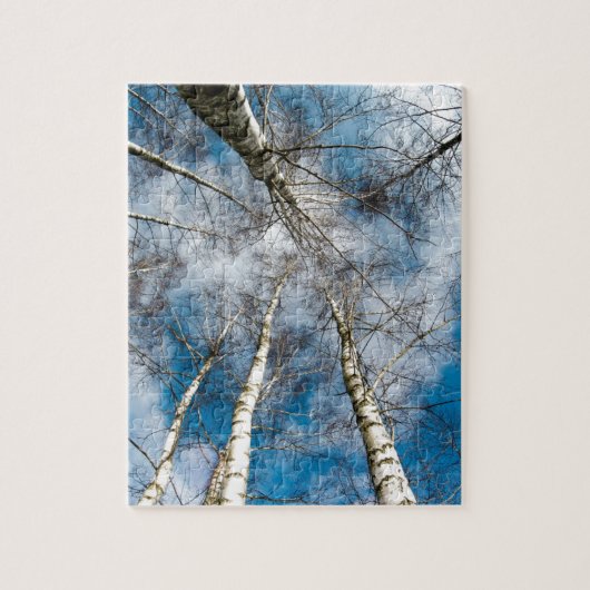 Wintersneeuwbomen Natuur blauwe hemden Legpuzzel (Verticaal)