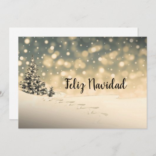 Wintersneeuwboom Feliz Navidad Kaart (Voorkant / Achterkant)