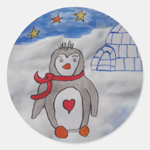 Wintersneeuwboon Ronde Sticker