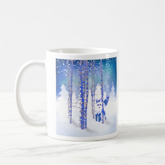 Wintersneeuwbos Fox Animal Koffiemok (Links)