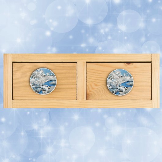   wintersneeuwbrug in Azië Keramische Knop