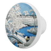   wintersneeuwbrug in Azië Keramische Knop (Rechts)