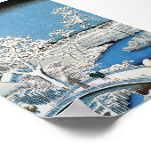   wintersneeuwbrug in Azië Poster (Hoek)