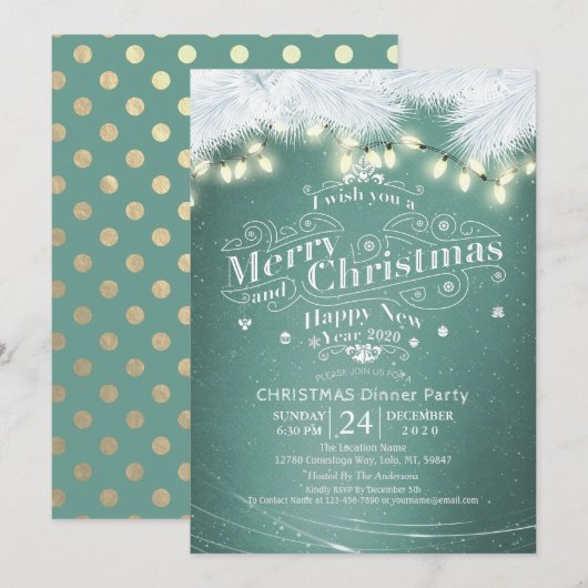 Wintersneeuwfeest en nieuwjaarsfeest kaart (Voorkant / Achterkant)