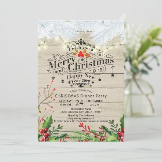 Wintersneeuwfeest en nieuwjaarsfeest kaart (Staand voorkant)