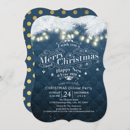 Wintersneeuwfeest en nieuwjaarsfeest kaart (Voorkant / Achterkant)