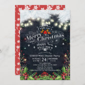 Wintersneeuwfeest en nieuwjaarsfeest kaart (Voorkant / Achterkant)