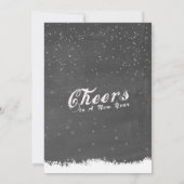 Wintersneeuwfeest en nieuwjaarsfeest kaart (Achterkant)