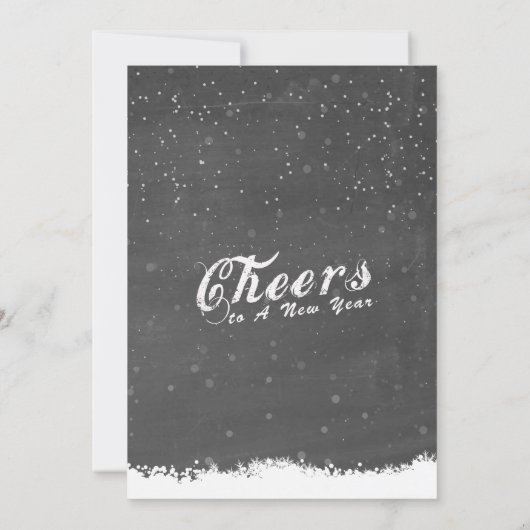 Wintersneeuwfeest en nieuwjaarsfeest kaart (Achterkant)