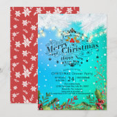 Wintersneeuwfeest en nieuwjaarsfeest kaart (Voorkant / Achterkant)