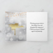 Wintersneeuwfeestelijke gouden palmboom, pet van S Feestdagen Kaart (Binnen)