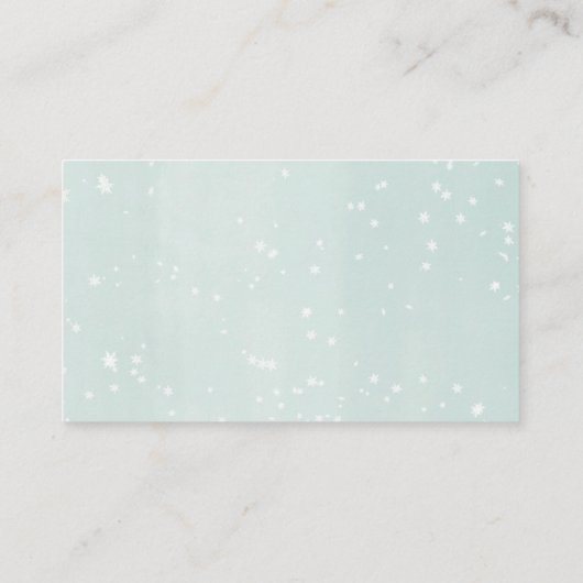 Wintersneeuwgalvanische baby shower informatiekaartje (Achterkant)