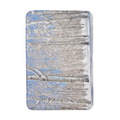 Wintersneeuwgroen boslandschap Foto Badmat (Voorkant Verticaal)