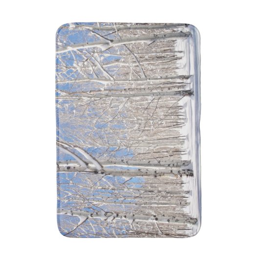 Wintersneeuwgroen boslandschap Foto Badmat (Voorkant Verticaal)