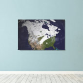 WintersneeuwHoesje op het noordelijk halfrond Canvas Afdruk (Insitu (Houten vloer))