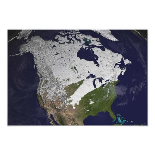 WintersneeuwHoesje op het noordelijk halfrond Foto Afdruk (Voorkant)