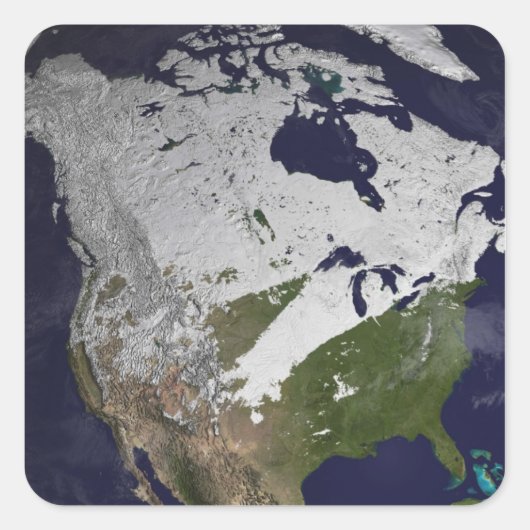 WintersneeuwHoesje op het noordelijk halfrond Vierkante Sticker (Voorkant)