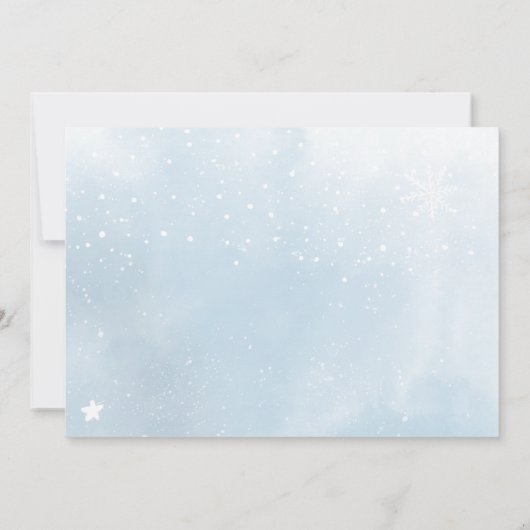 Wintersneeuwijs baby shower met kerstmis kaart (Achterkant)