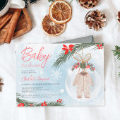 Wintersneeuwijs baby shower met kerstmis kaart