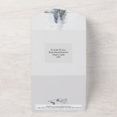 Wintersneeuwkajuit met witte vosseil wonderland all in one uitnodiging (Buitenkant)