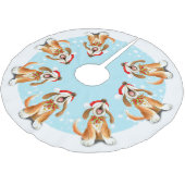 Wintersneeuwkarol zingend shirt van de hondenboom kerstboom rok (Gekanteld)
