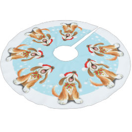 Wintersneeuwkarol zingend shirt van de hondenboom kerstboom rok