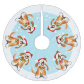 Wintersneeuwkarol zingend shirt van de hondenboom kerstboom rok (Voorkant)