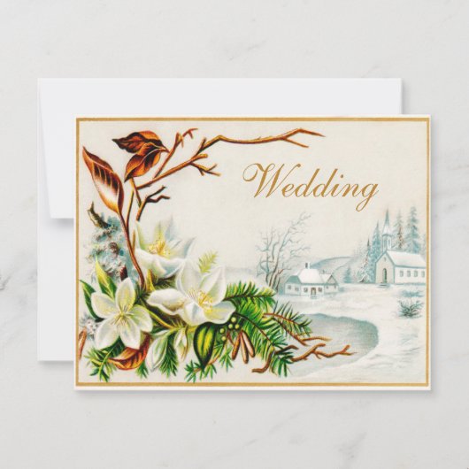 wintersneeuwkerk en het huwelijk tussen Lilies Kaart (Voorkant)