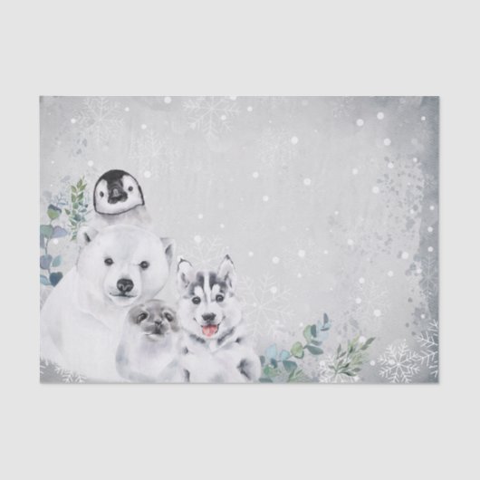 Wintersneeuwkerstbaby Tissuepapier (Voorkant)