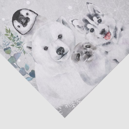 Wintersneeuwkerstbaby Tissuepapier (Detail)