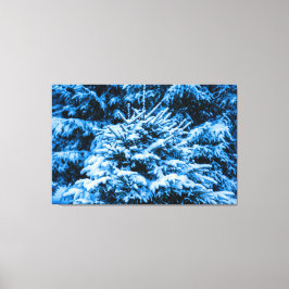 Wintersneeuwkerstboom Canvas Afdruk