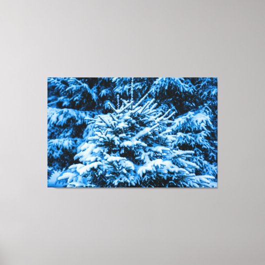 Wintersneeuwkerstboom Canvas Afdruk (Voorkant)